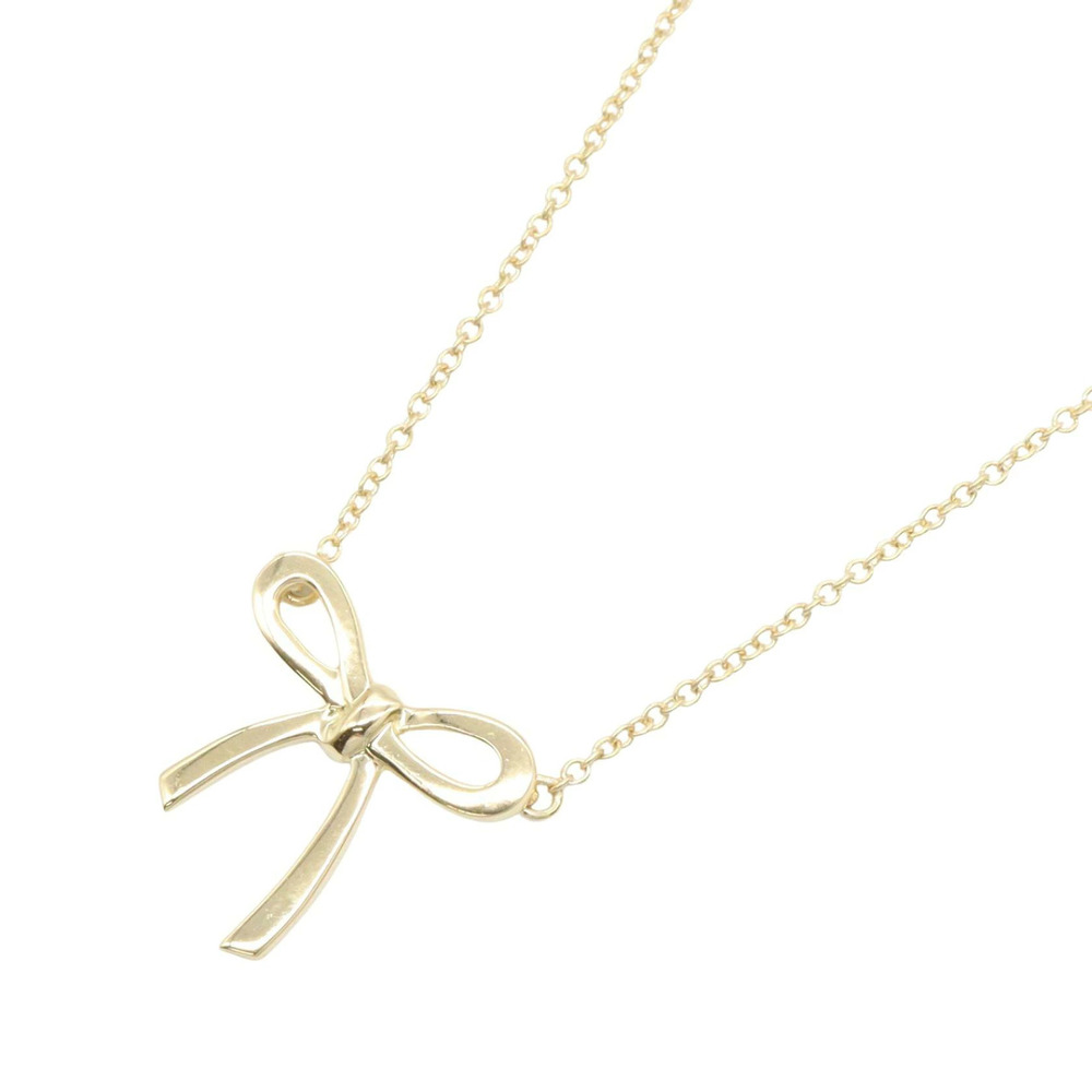 Tiffany Co Ribbon Necklace Yellow Gold